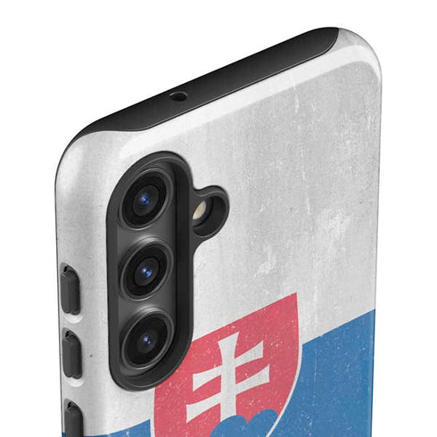 Slovakia Flag Distressed Galaxy S24 Plus Impact Case